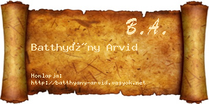 Batthyány Arvid névjegykártya